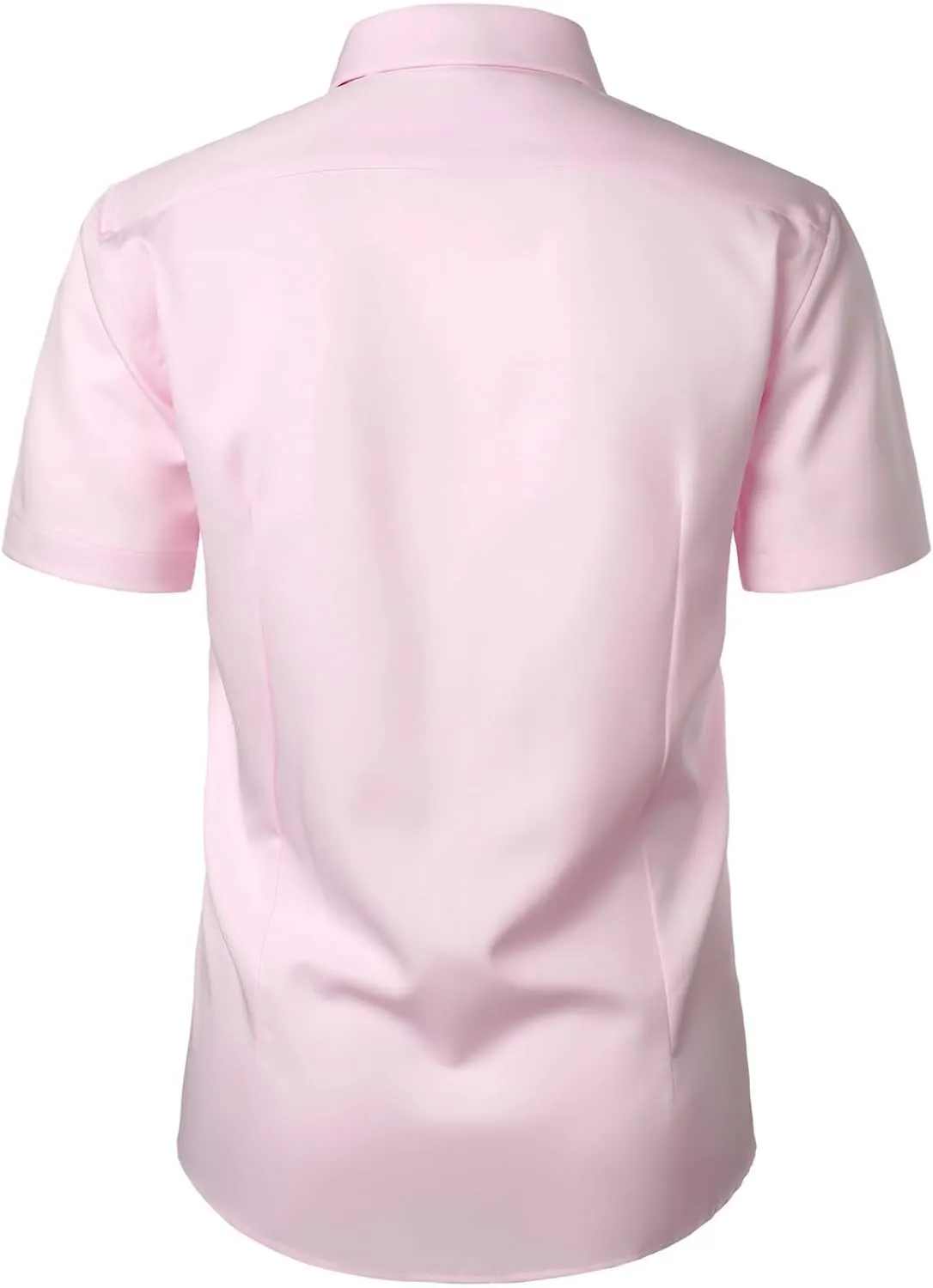 Men's Stretch Wrinkle Free Dress Shirts Formal Wedding Prom Short Sleeve Slim Fit Button Down Shirt