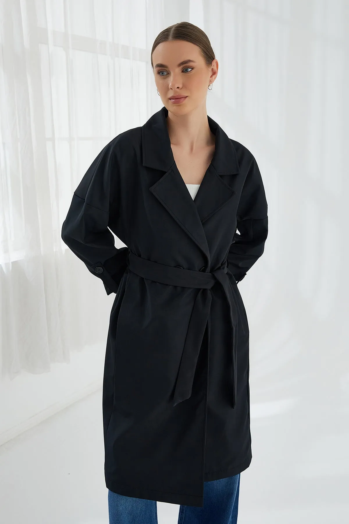 MPL Women's Belted Trench Coat 9104 - Amarante