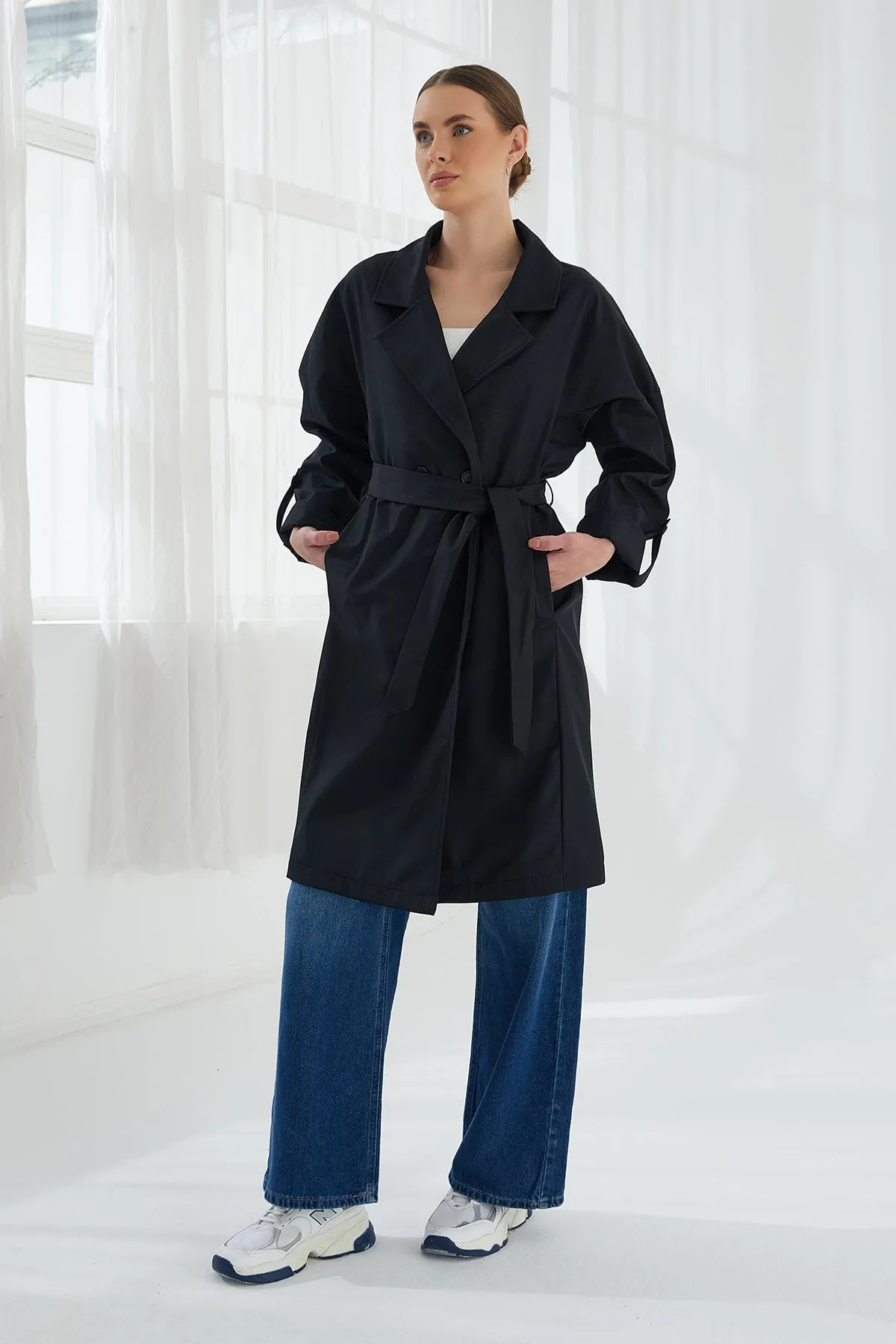 MPL Women's Belted Trench Coat 9104 - Amarante