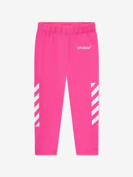 Off-White Baby Girls Helvetica Diag Leggings in Pink