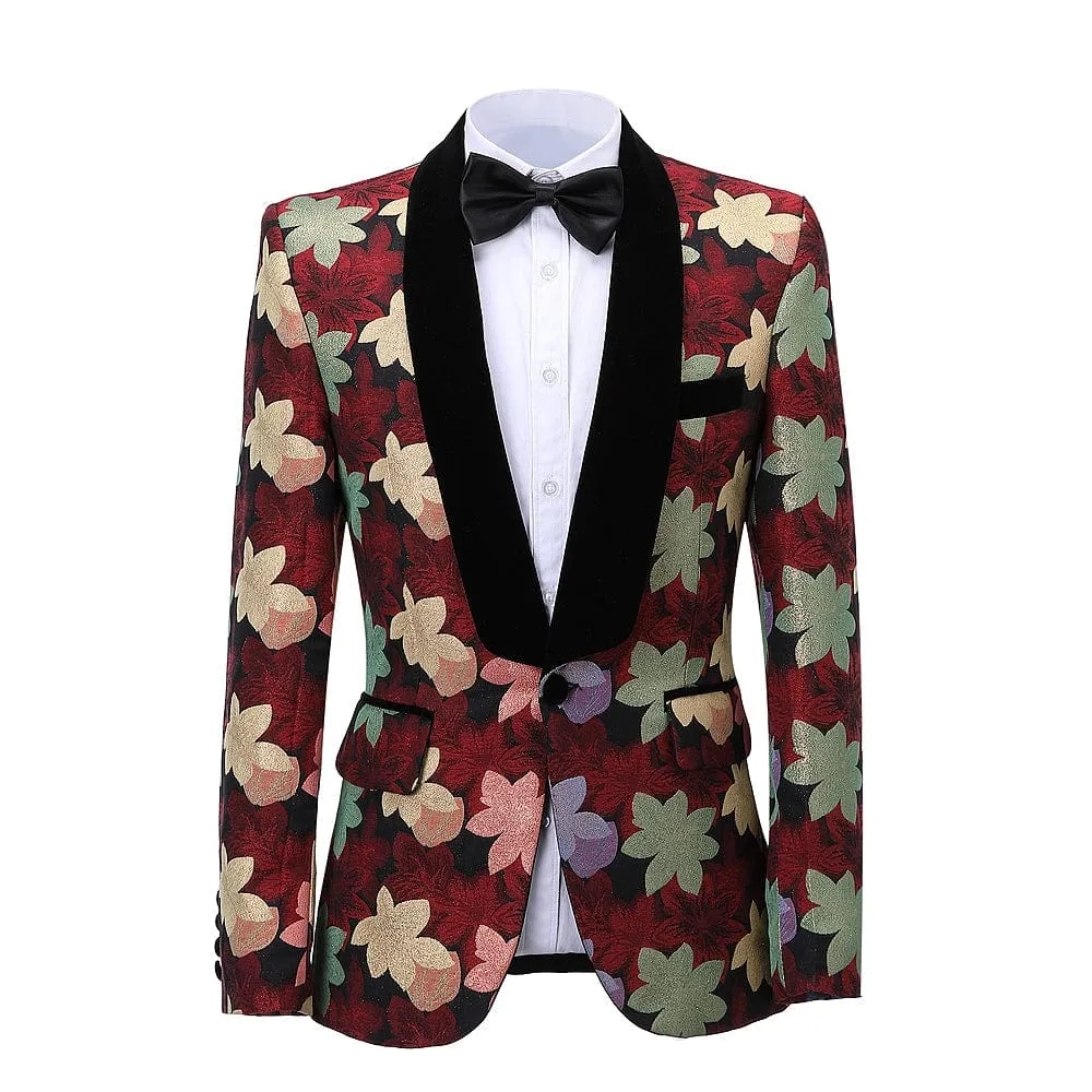 Patterned 2 Pieces Mens Suit Formal Shawl Lapel Tuxedos (Blazer Pants)