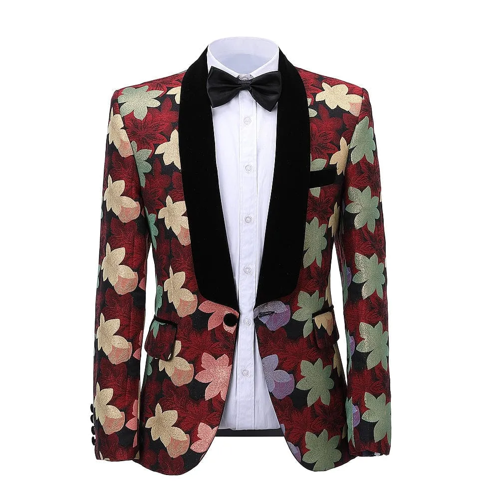 Patterned 2 Pieces Mens Suit Formal Shawl Lapel Tuxedos (Blazer Pants)