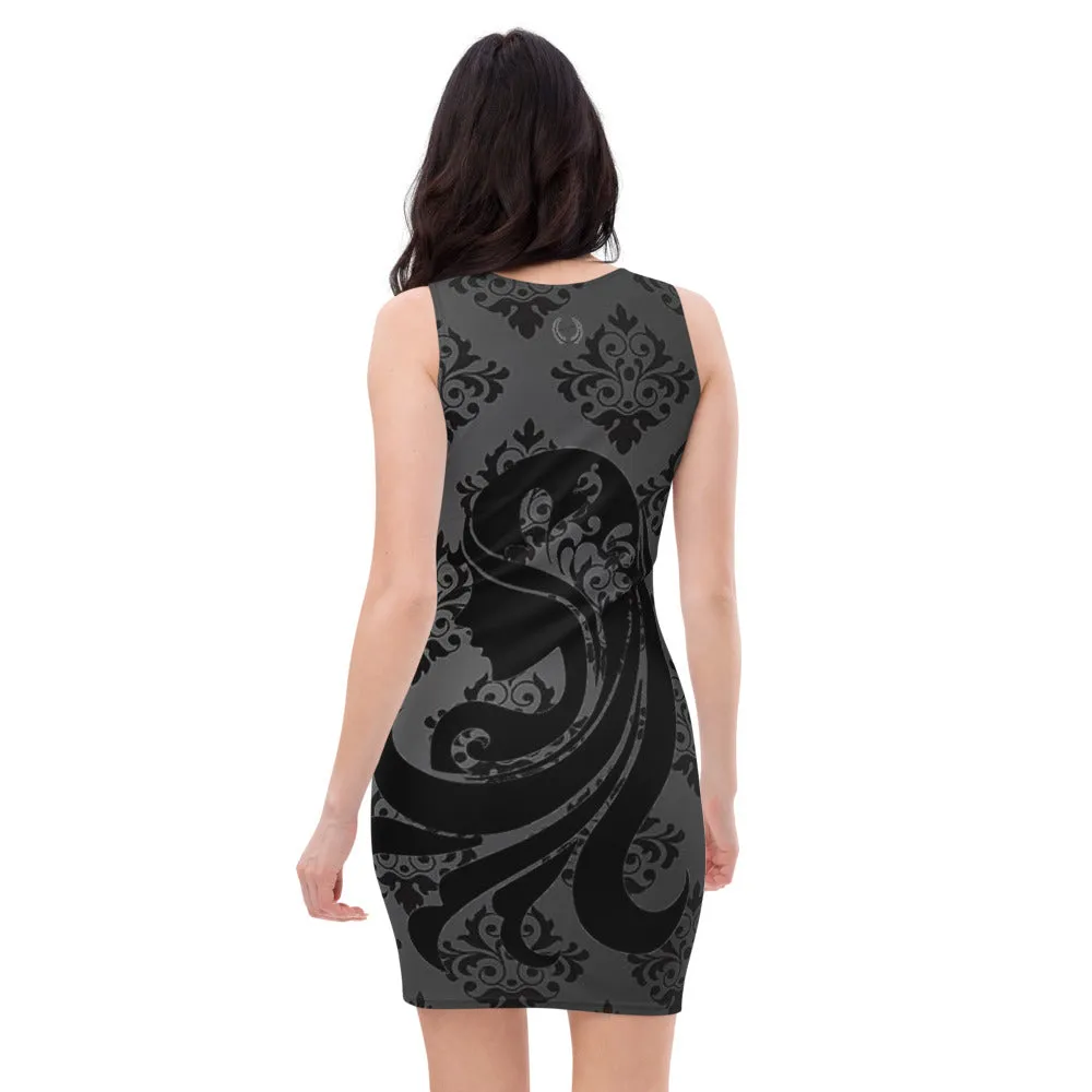 Patterned Little Black Dress