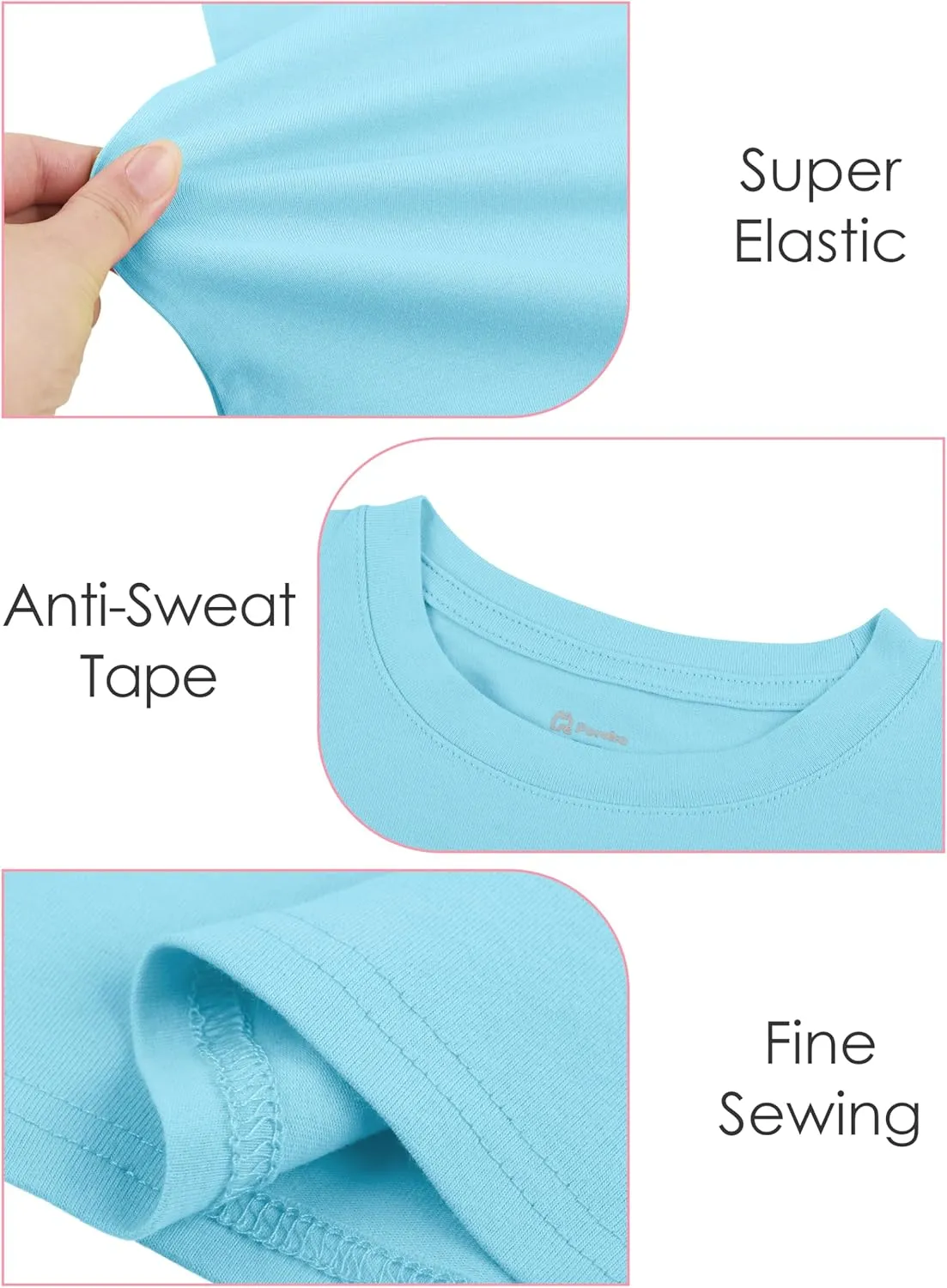 Poroka Baby and Toddler Girls Short Sleeve T-Shirts Cotton Crewneck Shirts Basic Solid Tees Summer Casual Tops, Multipack