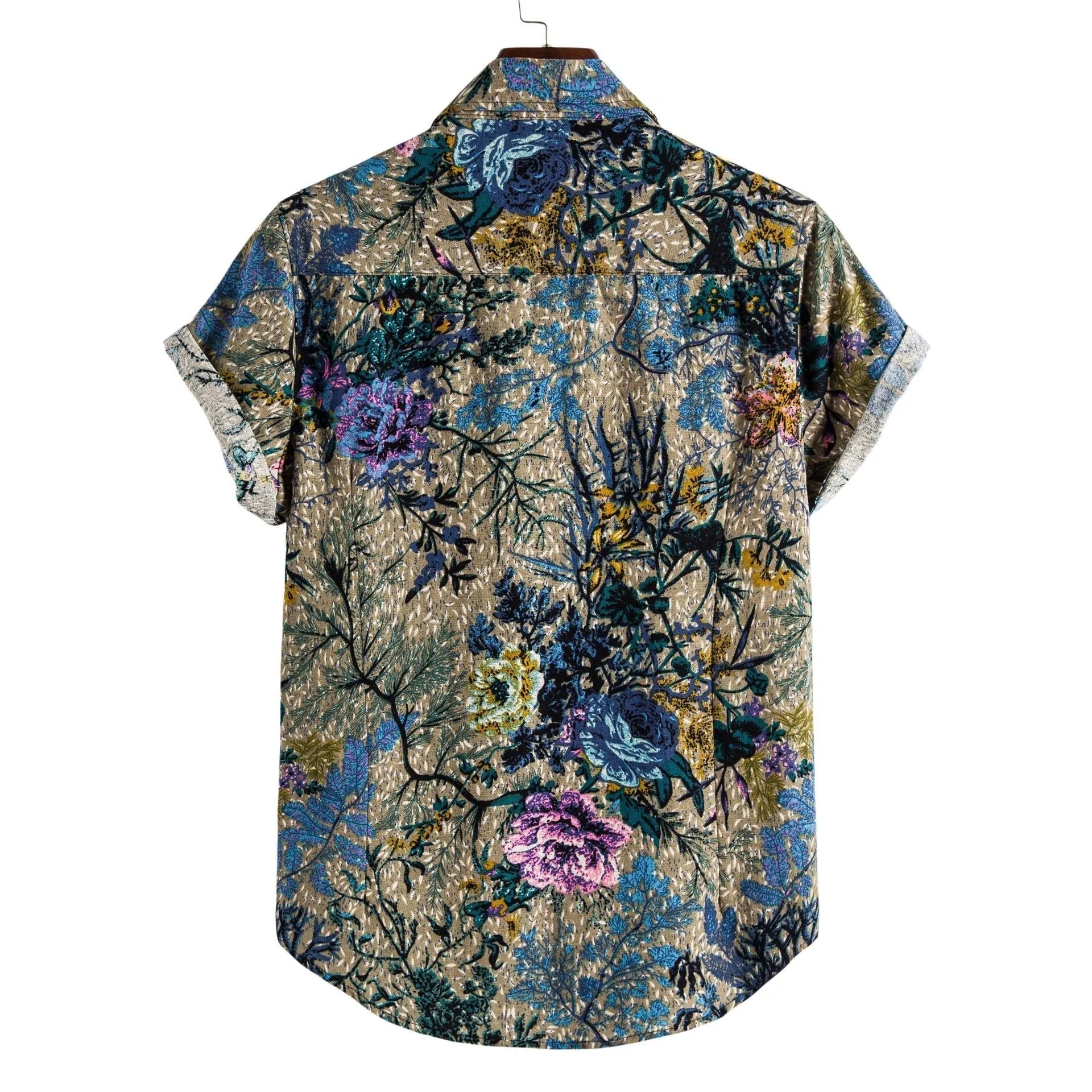 Printing Long Sleeve Shirt Men's Lapel Shirt - GlamzLife