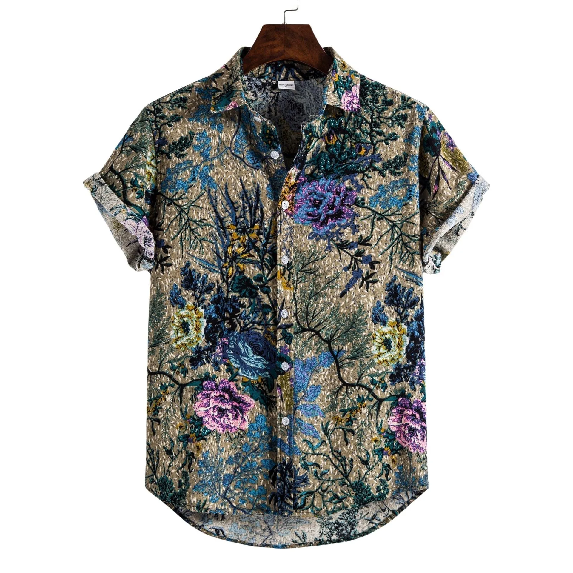 Printing Long Sleeve Shirt Men's Lapel Shirt - GlamzLife