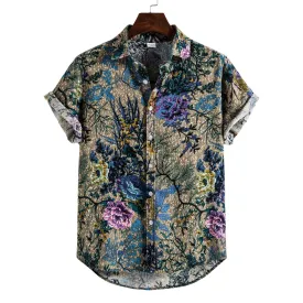 Printing Long Sleeve Shirt Men's Lapel Shirt - GlamzLife