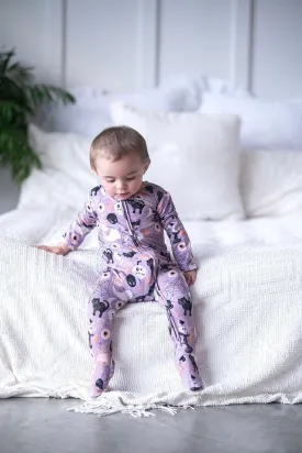 Purple Halloween Baby Zip Up Romper