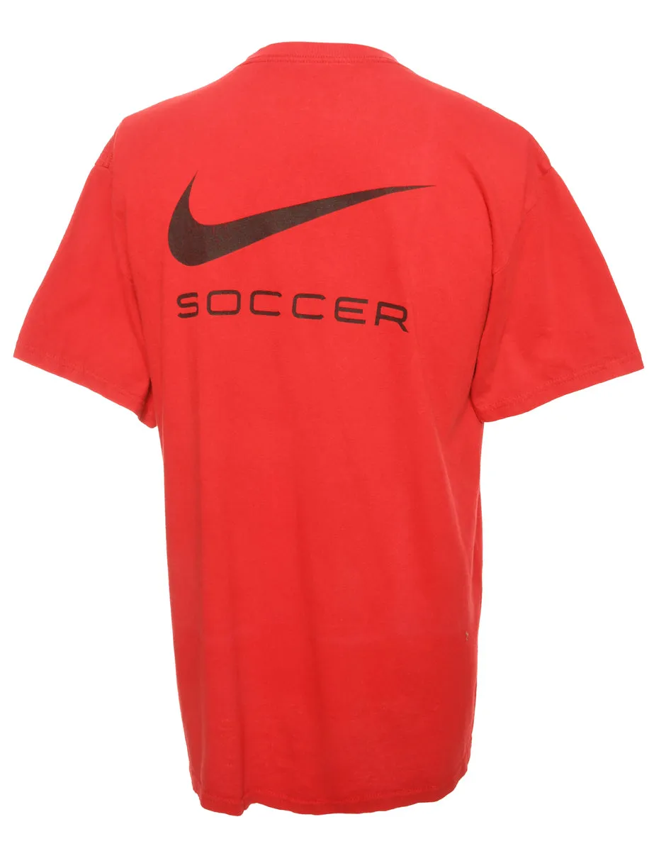 Red Printed Nike T-Shirt - M