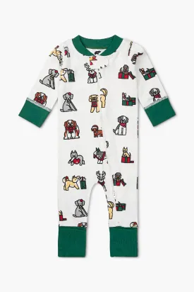 SALE - One-Piece Baby Pajamas_Puppies and Presents