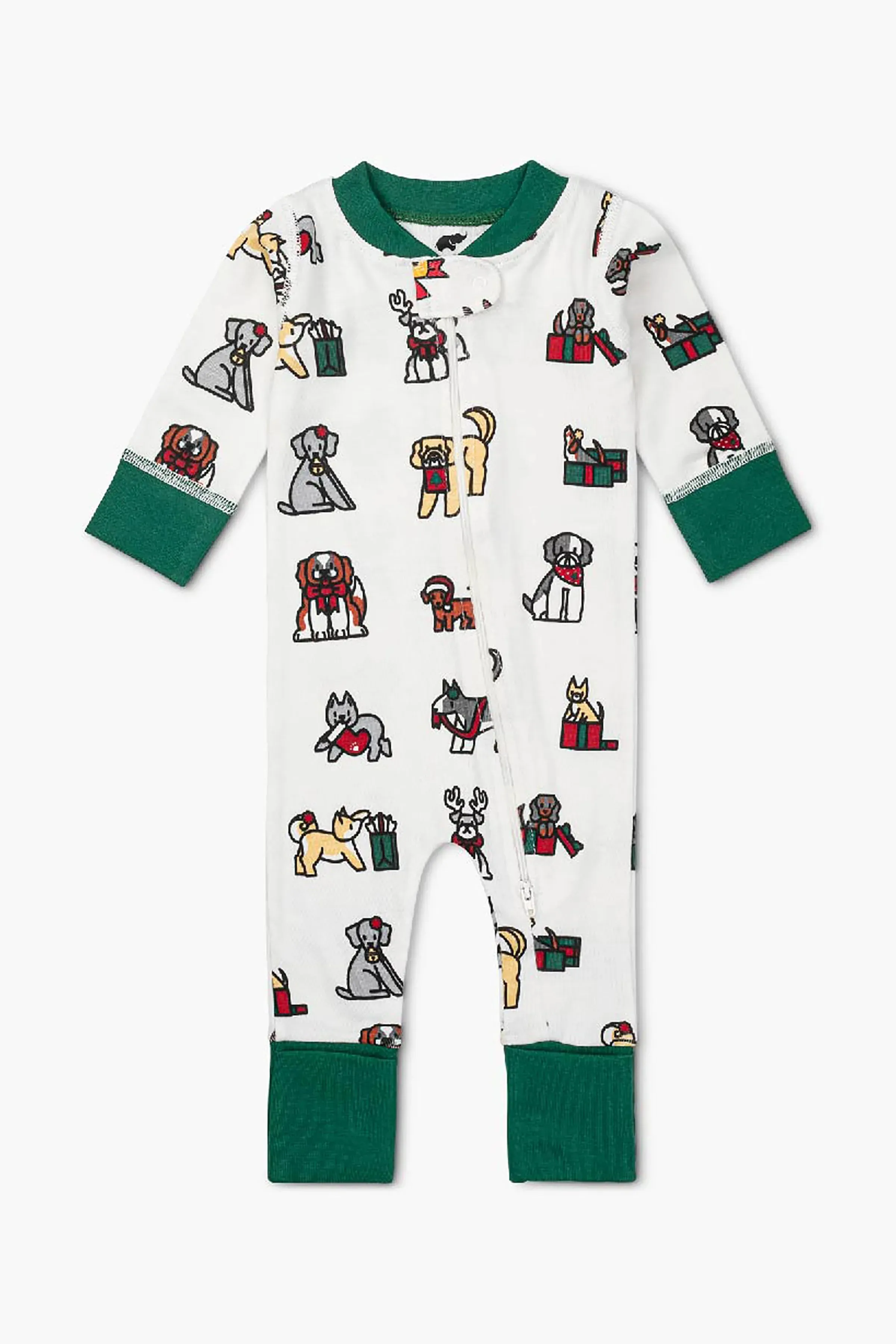 SALE - One-Piece Baby Pajamas_Puppies and Presents