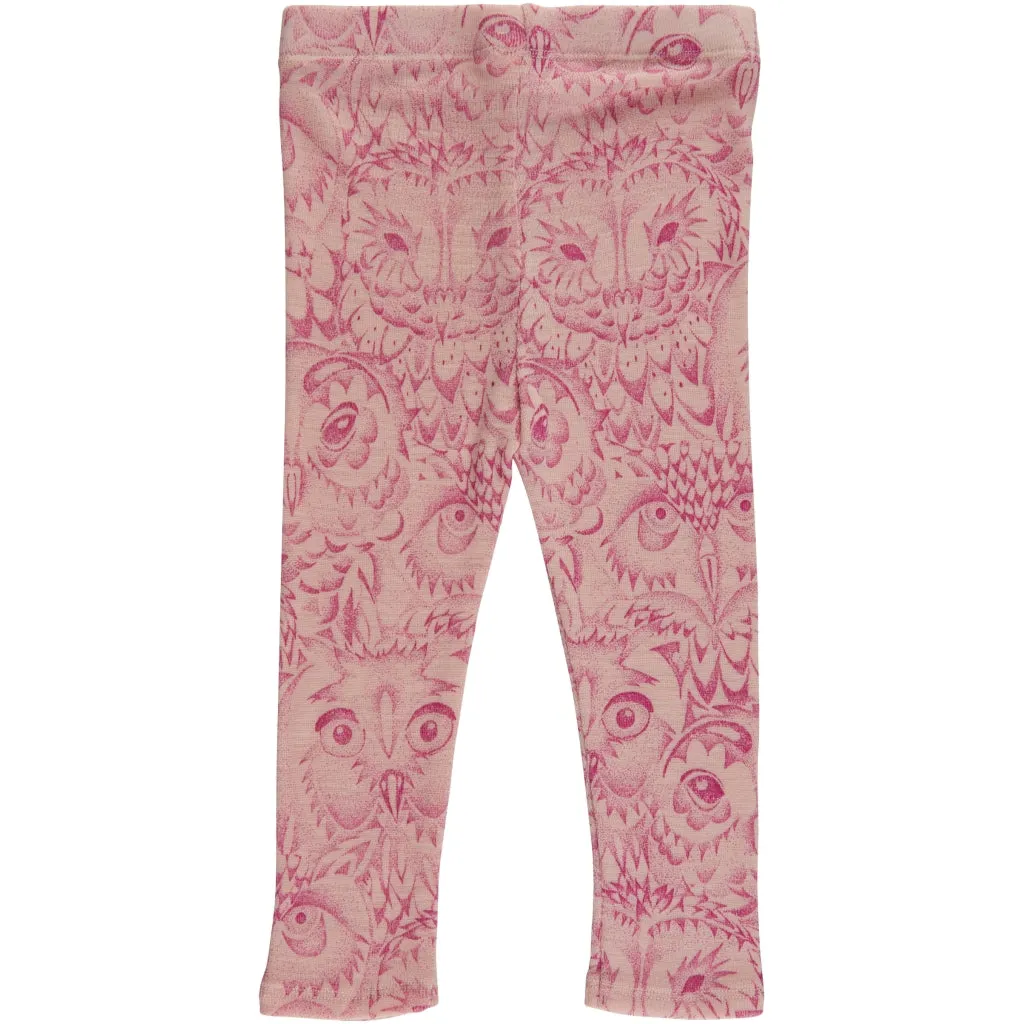 SGBPaula Baby Ugle Uld Leggings - Cameo rose