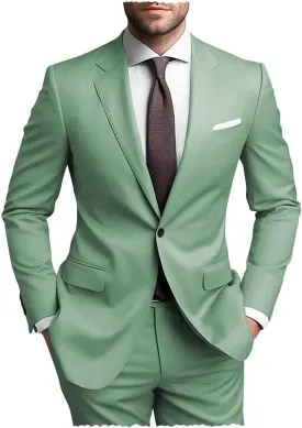 SHUZHXLZANGY Mens Suits Regular Fit 2 Piece Suit for Men Wedding Prom Business Formal Suit