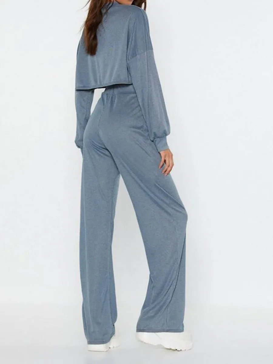 Simple Solid Color Velvet Leisure Suit