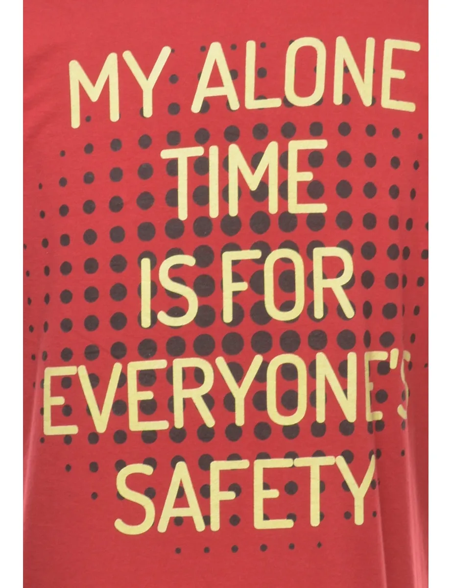 Slogan Print Red T-shirt - XL