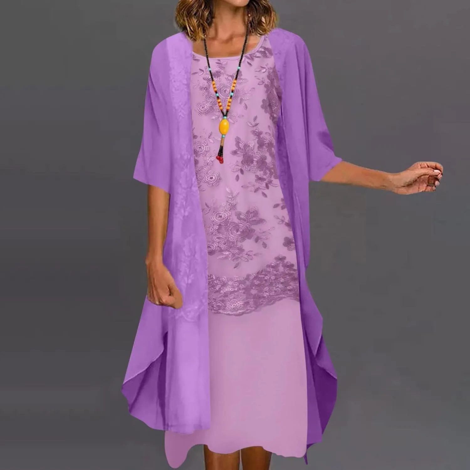 Summer Dresses for Women 2025 Wedding Guest Dresses for Women Chiffon 2 Piece Dress Sets Mother of The Bride Dresses
