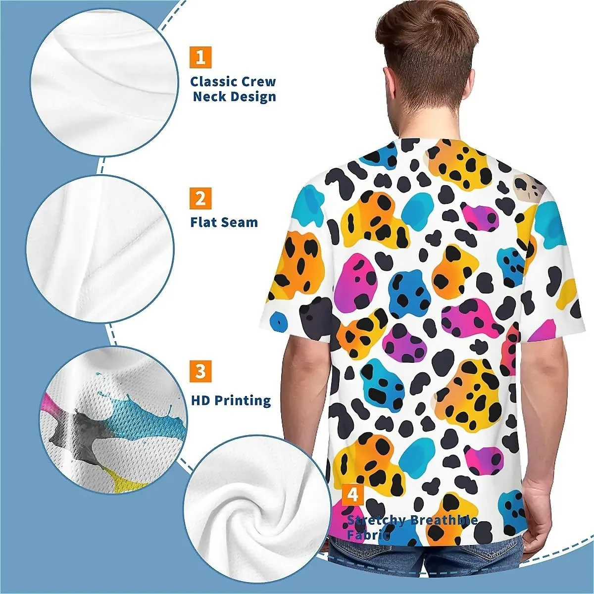 T-Shirts for Men Boys Unisex 3D Printed Shirts Short Sleeve Graphic Tees Shirt