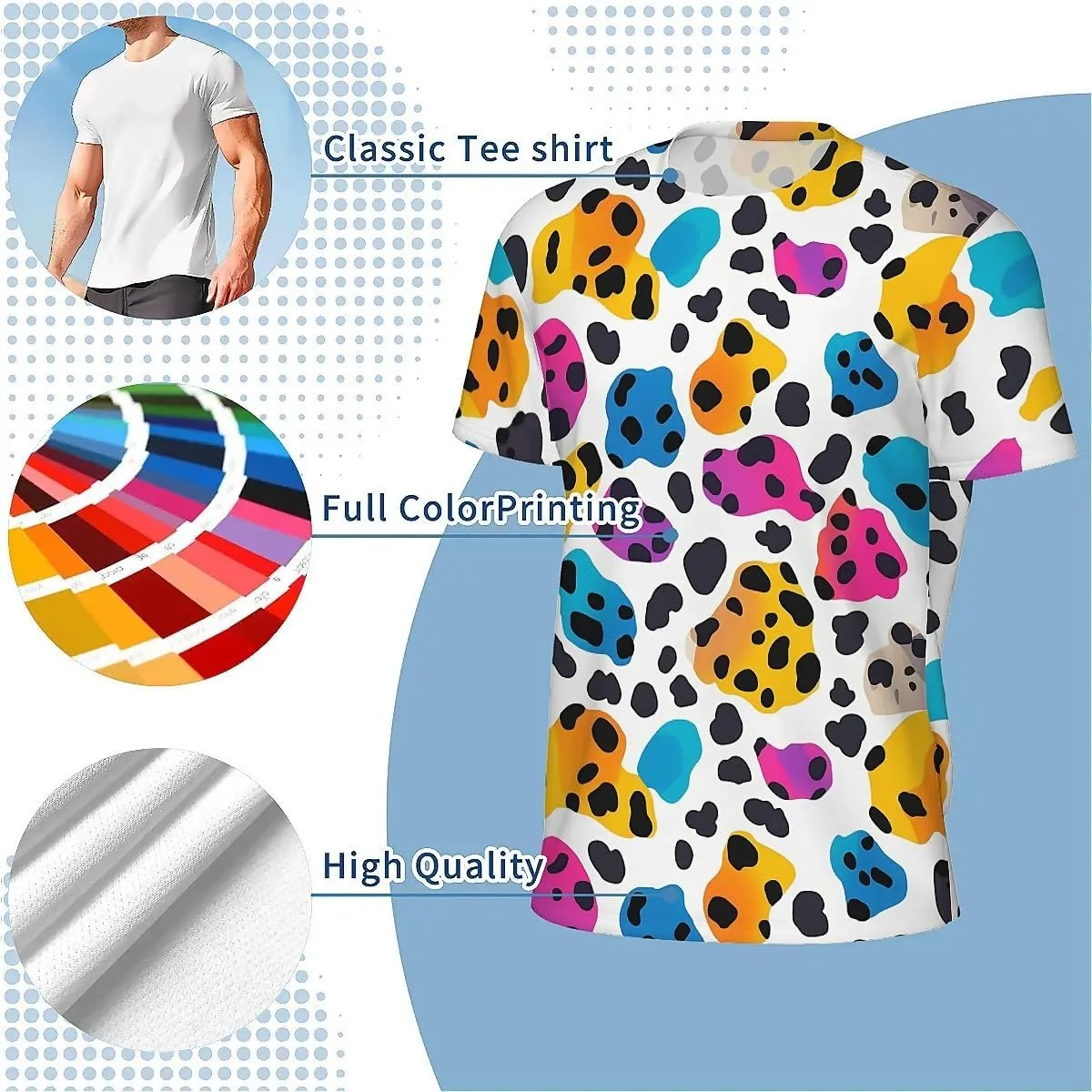 T-Shirts for Men Boys Unisex 3D Printed Shirts Short Sleeve Graphic Tees Shirt