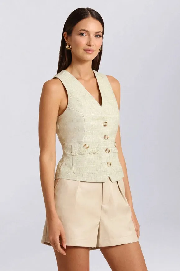 Tailored Tweed Suit Vest Green