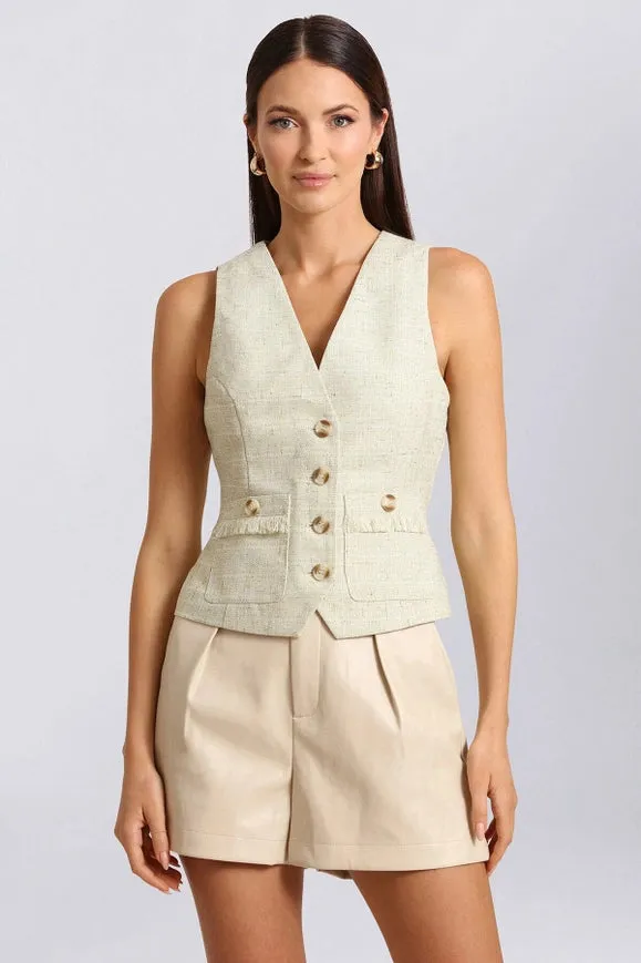 Tailored Tweed Suit Vest Green