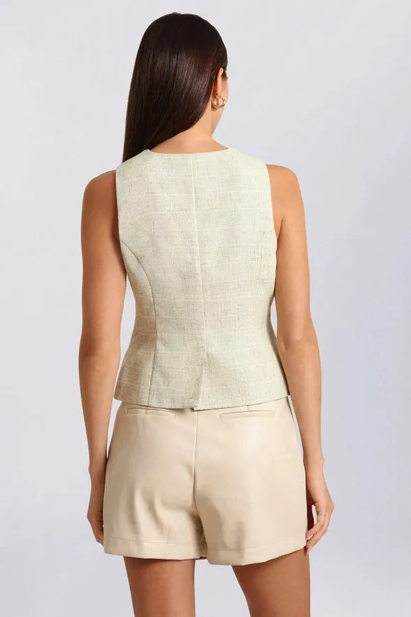 Tailored Tweed Suit Vest Green