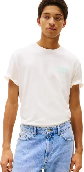 Tommy Jeans Men's Short Sleeve Cotton Graphic T-Shirts with Printed Logo