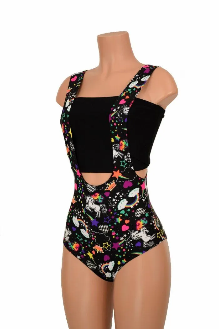 Unicorns & Rainbows Suspender Romper
