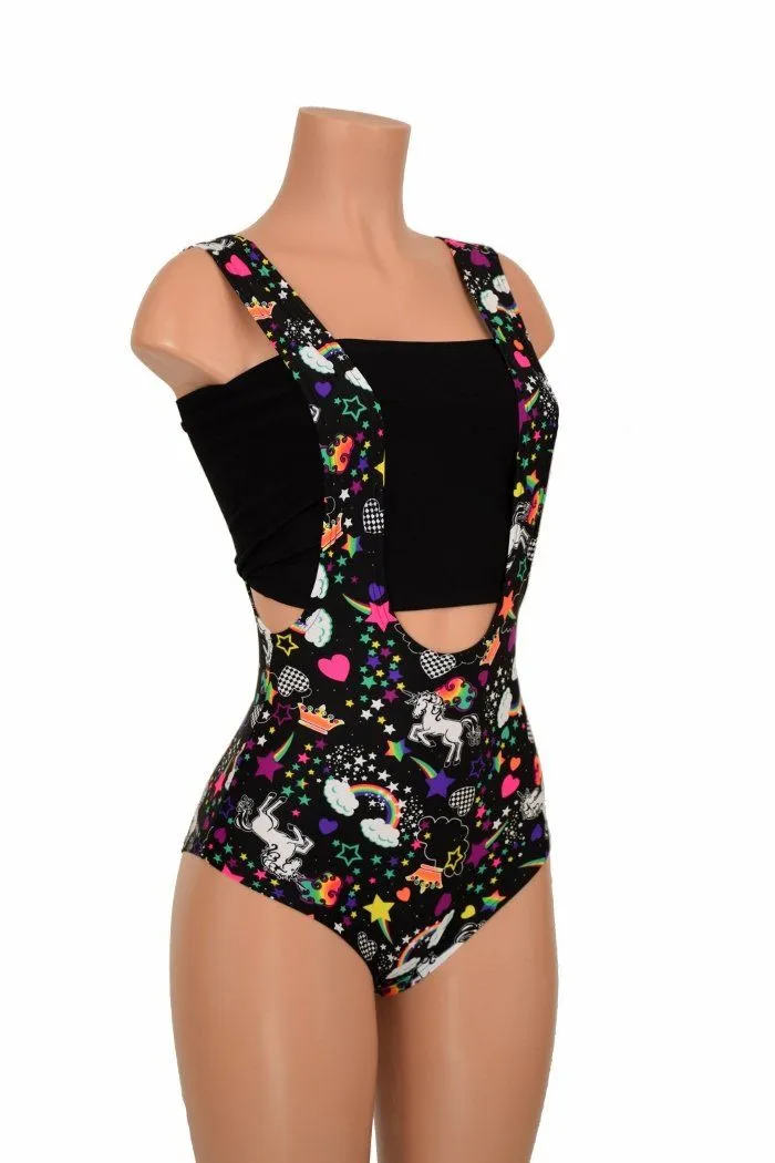 Unicorns & Rainbows Suspender Romper