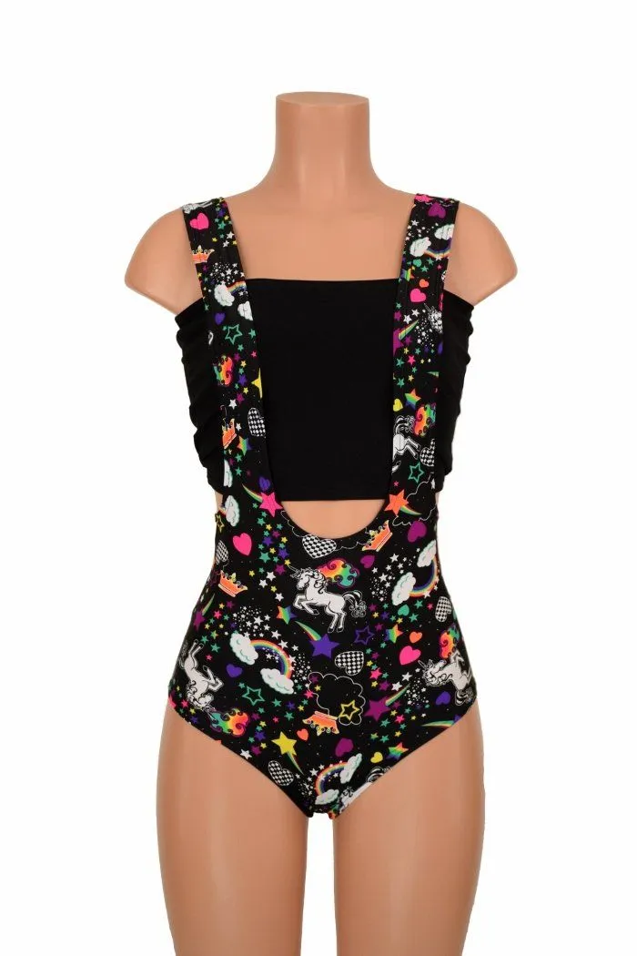 Unicorns & Rainbows Suspender Romper