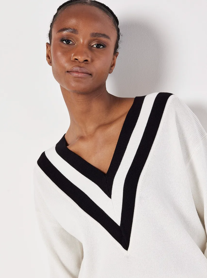 V-neck Varsity Sweater