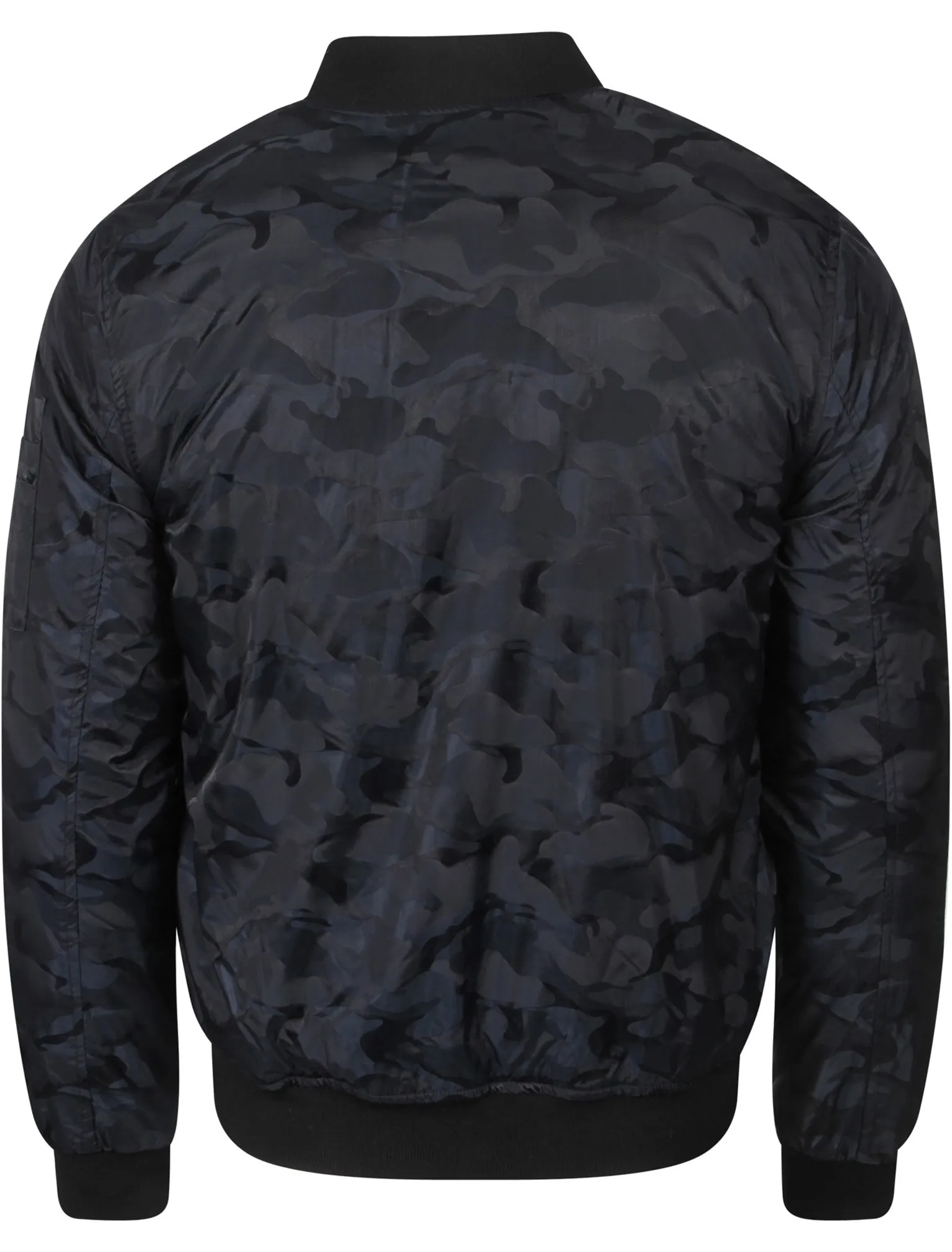 Valence Camo Jacquard Bomber Jacket In Navy - Dissident
