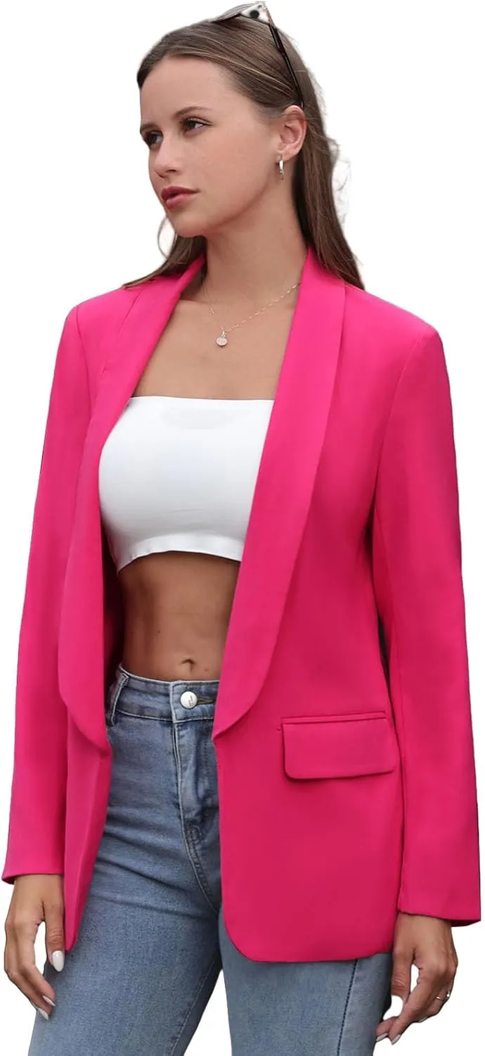 Womens Casual Blazers Open Front Long Sleeve Fashion Suit Jacket Work Office Suit 2025 Spring Fall Trendy