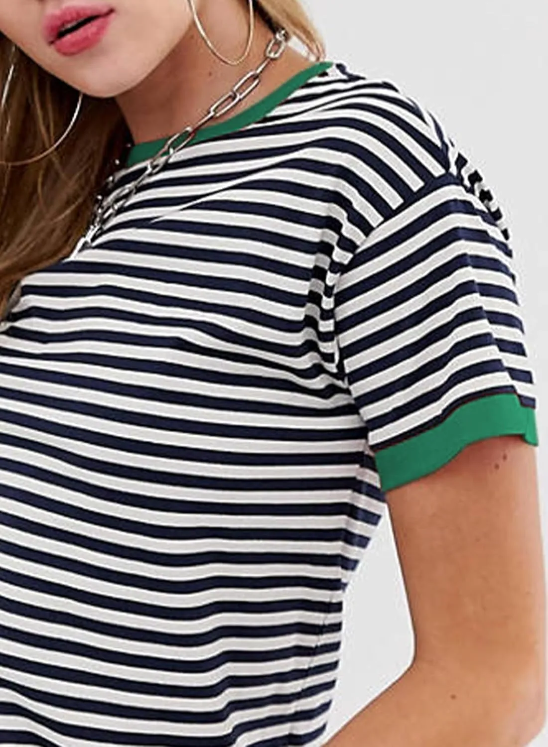 Womens Short Sleeve Sweaters Summer Casual Crewneck Striped Color Block Knitted Cotton Trendy Pullover Tops