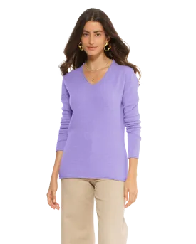 Women's Ultra-Light Cashmere V-Neck Sweater Lavender