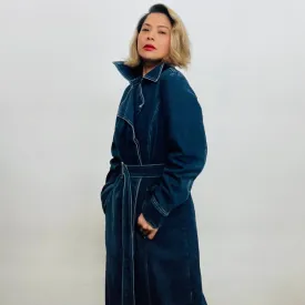 Y2K Denim Belted Trench Coat