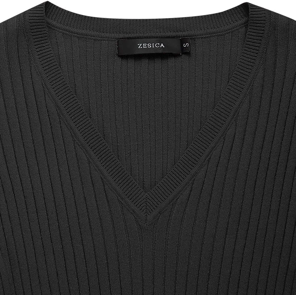 ZESICA Women's Spring Sweater Dress V Neck Long Sleeve Ribbed Knit Tie Waist Slim Fit Bodycon Midi Dresses
